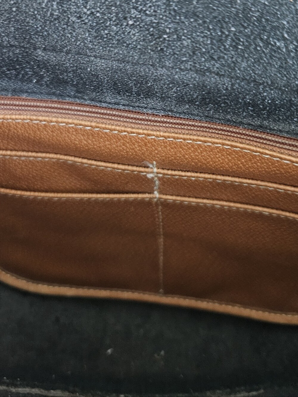 Dooney & Bourke Vintage Leather Crossbody Saddle Bag in Black and Brown - Picture 11 of 13